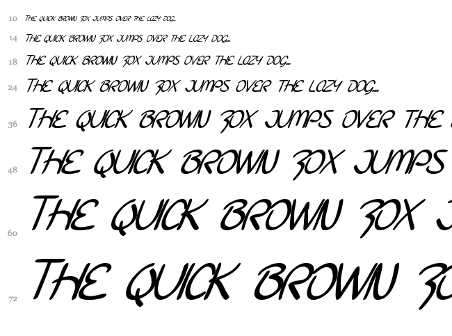 SF Burlington Script font waterfall